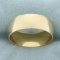 Mens Half Dome Wide Wedding Band Ring In 14k Yellow Gold