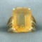 Citrine Solitaire Statement Ring In 14k Yellow Gold