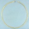 17 Inch Italian Omega Link Necklace In 10k Yellow Gold