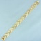Italian Designer Fancy Link Bracelet In 14k Yellow Gold