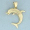 Large Dolphin Pendant In 14k Yellow Gold