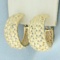 Woven Design Hoop Earrings In 14k Yellow Gold