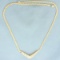 Diamond V Necklace In 14k Yellow Gold