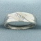 Mens 3 Stone Diagonal Diamond Wedding Or Anniversary Band Ring In 10k White Gold