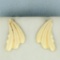 Fan Design Earrings In 14k Yellow Gold