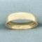 Mens Comfort Fit Half Dome Wedding Band Ring In 14k Yellow Gold