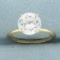 Cz Solitaire Engagement Ring In 14k Yellow Gold