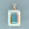 Large Mystic Topaz And Pave Diamond Heart Pendant In 14k Yellow Gold