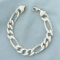 Figaro Link Chain Bracelet In Sterling Silver