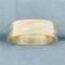 Mens Tri-color Striped Wedding Band Ring In 14k Yellow, Rose, And White Gold