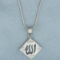 Diamond Allah Necklace In 18k White Gold