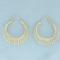 Diamond Cut Cage Hoop Earrings In 10k Yellow Gold