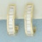 Baguette Cz J-hoop Earrings In 14k Yellow Gold