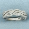 Diamond Wave Band Ring In 10k White Gold