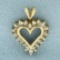 Vintage Diamond Heart Pendant In 10k Yellow Gold