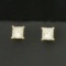 Princess Diamond Stud Earrings In 14k Yellow Gold