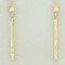 Diamond Cut Bar Dangle Earrings In 14k Yellow Gold
