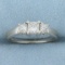 Three Stone Princess Diamond Engagement Or Anniversary Ring In 14k White Gold