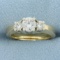 Three Stone Diamond Engagement Or Anniversary Ring In 14k Yellow Gold