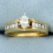 Vintage Diamond Marquise Engagement Ring In 14k Yellow Gold
