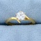 Bypass Diamond Solitaire Engagement Ring In 14k Yellow Gold