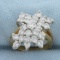 Vintage Diamond Cocktail Ring In 14k Yellow Gold