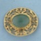 Vintage Designer Jade Filigree Pendant Or Pin In 14k Yellow Gold