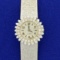 Vintage Womens 1960s Swiss Windup Diamond Watch In Solid 18k White Gold