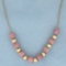 Morganite And Ball Bead Necklace In 14k Yellow Gold