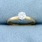 Solitaire Diamond Engagement Ring In 14k Yellow Gold