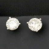 Over 2ct Diamond Stud Earrings In Platinum