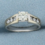 Round Brilliant Diamond Engagement Ring In 14k White Gold