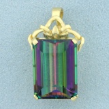 Large Mystic Topaz Statement Pendant In 14k Yellow Gold