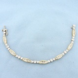 Two Tone Diamond Tennis Bracelet In 14k Yellow And White Gold