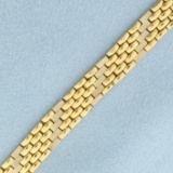 Italian Made Designer Panther Link Bracelet In 18k Yellow Gold