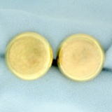 Button Design Earrings In 14k Yellow Gold