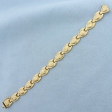Vintage Puffy Link Bracelet In 14k Yellow Gold