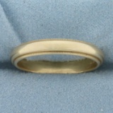 Mens Milgrain Beaded Edge Wedding Band Ring In 14k Yellow Gold