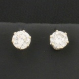 1.25ct Tw Diamond Stud Earrings In 14k White Gold