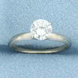 Egl Certified Solitaire Diamond Engagement Ring In 14k White Gold