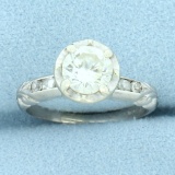 Vintage Diamond Engagement Ring In Platinum