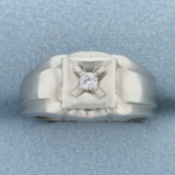 Vintage Diamond Wedding Or Engagement Ring In 14k White Gold