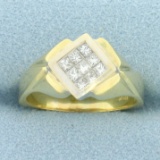 Designer Princess Diamond Ring In 18k Yellow Gold