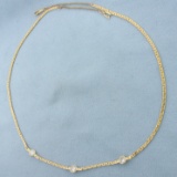 18 Inch Diamond Station Necklace In 14k Yellow Gold