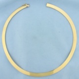 Italian 18 Inch Omega Link Necklace In 14k Yellow Gold