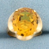 8ct Yellow Sapphire Solitaire Ring In 18k Yellow Gold