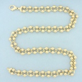 19 Inch Gold Bead Cable Link Necklace In 14k Yellow Gold