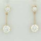 Diamond Dangle Earrings In 14k Yellow Gold