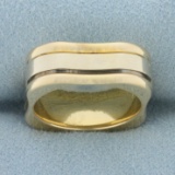 Designer Eros Unique Square Ring In 18k Yellow And White Gold