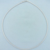 Omega Link Snake Necklace In 14k White Gold